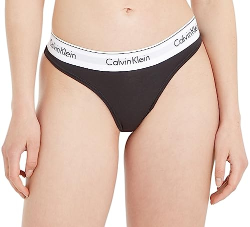 Calvin Klein Thong 0000F3786E, Perizoma, Donna, Nero (Black), S