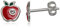 JAYARE Ohrringe Mädchen Apfel Äpfel 925 Sterling Silber Glitzer-Kristalle rot Kinder Ohrstecker