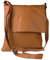Girly Handbags Womens Genuine Soft Leather Italian Cross Body Messenger Bag Vera Plelle Shoulder Bag Flap Zipper - Light Tan