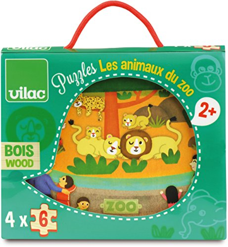 Vilac - Zootier-Puzzle – Holzspiel – ab 2 Jahren – 2642