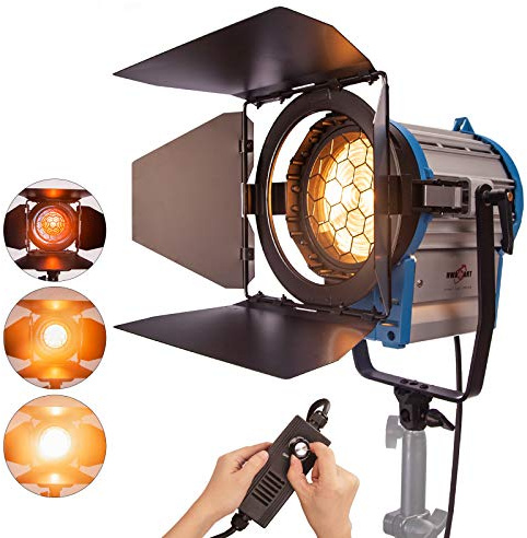 1000W Fresnel Tungstène Halogène Spotlight Studio Projecteur Lumière Vidéo Eclairage Youtube Continu Dimmable pour Film Télévision Photo