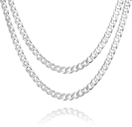 STERLL Herren Halskette Aus 925 Silber Mit Panzerdesign Und Anlaufgeschützter Beschichtung