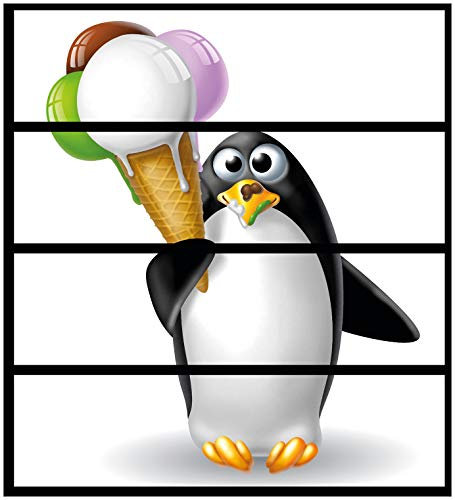 Wallario Möbelfolie/Aufkleber, geeignet für IKEA Malm Kommode mit 4 Schubfächern - Klebefolie Süßer EIS Pinguin