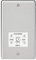 Knightsbridge Round Edge Dual Voltage Shaver Socket in Brushed Chrome with White Insert