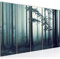 Runa Art Bild Wald Nacht Wandbilder auf Vlies Leinwand 5 Teilig Wanddekoration Schlafzimmer Wohnzimmer 011156b