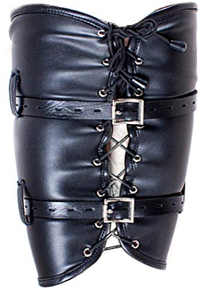 Damen Beinbinde Band Spitze Schwarz Leder Paar Körperkorrektur Gürtel