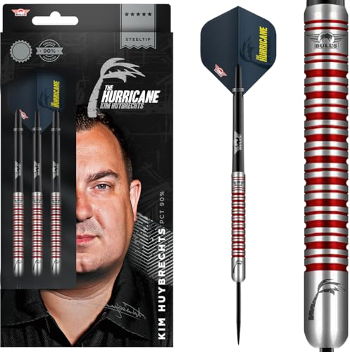 BULL'S Kim Huybrechts 90% Tungsten Steel Tip Darts - 23g Professional Darts Set Kim Huybrechts 90% Tungsten Steel Tip Darts - 22g Professional Darts Set