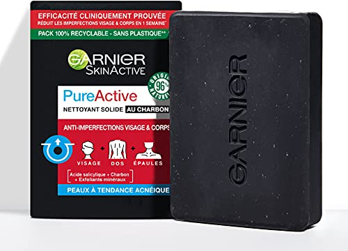 Garnier Pure Active – Fester Reiniger – mit Kohle und Salicylsäure – gegen Unreinheiten – 100 g
