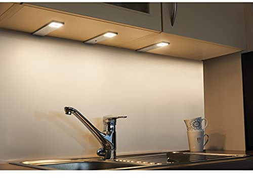 Heitronic 3er-Set LED-Unterbauleuchte Imola, warmweiß, erweiterbar auf bis zu 6 Spots