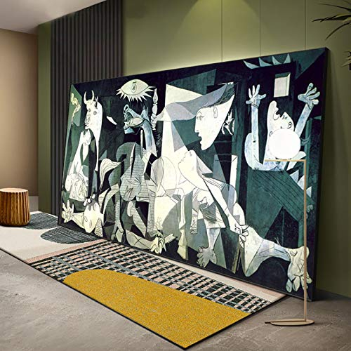 Pablo Picasso Art mural Picasso Guernica peinture sur toile enveloppée pour chambre à coucher décoration de salon prêt à accrocher 75x150cm (30x59in) avec cadre