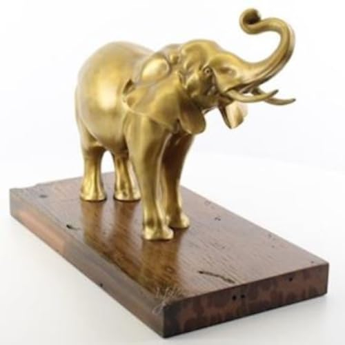 Casa Padrino Luxus Bronze Skulptur Elefant Gold/Braun 47 x 24 x H. 35,3 cm - Bronzefigur - Dekofigur - Deko Accessoires - Luxus Kollektion