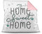 PR Print Royal Kissen mit Spruch - My Home Sweet Home - Statement Deko-Kissen, Geschenk für Familie und Freunde - Rückseite Rosa, 40x40 cm, inkl. Füllung