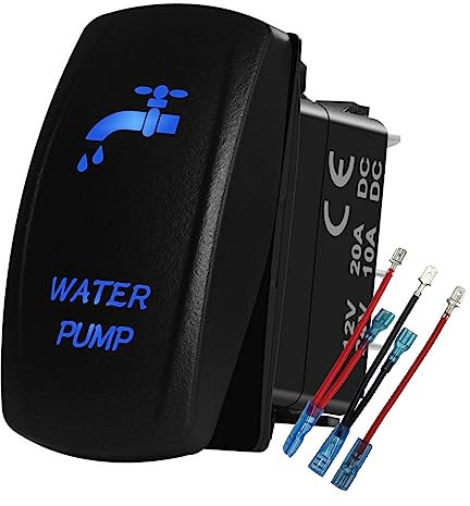 BACAUTOPARTS Car Boat Rocker Toggle Switch with Blue Led Lights for The ARB/Carling/NARVA 4x4 Accessories Caravan Supplies (Water Pump)