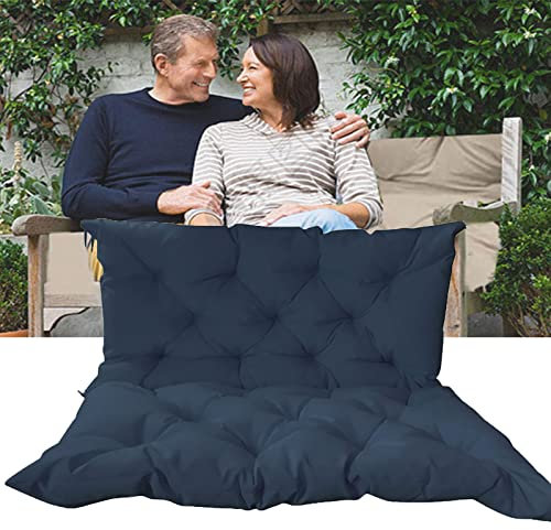 Bankauflage 2-3 Sitzer Garten Sitzkissen & Rückenpolster Gartenbankauflage Sitz + Rücken gesteppt Sitzkissen und Rückenkissen Bank (Navy Blue 47x39x4in)