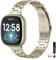 Wearlizer Armband Kompatibel mit Fitbit Sense/Versa 3/Versa 4/Sense 2 Armbänder Damen, Metall Edelstahl Ultra-Thin Chic Ersatz Armbänder für Frauen, Armband für Versa 3 Smart Watch, Rein Gold