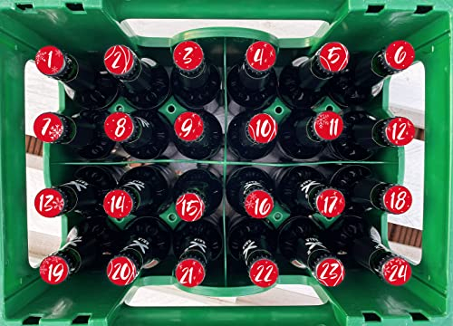 Adventskalender Bier für Männer | Personalisierter Rubbellos Adventskalender | Kronkorkensticker | Aufkleber zum Selbstgestalten (ohne Bierlabel)