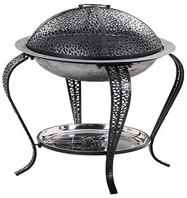 Feuerstellen Outdoor Holzbefeuerte Feuerstelle Lagerfeuer Holzbefeuerte Terrasse Kohlegrill Feuerstelle für Außengrill Holzkohle rauchfreier Grill mit Funkensieb Schürhaken mit Abdeckung BBQ