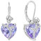 FJ Herz Ohrringe Damen Alexandrit Juni Geburtsstein 925 Sterling Silber Hängend Rose Blume Schmuck Geschenke für Frauen Mutter Freundin Mama