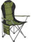 Juskys Campingstuhl Lido faltbar inkl. Getränkehalter, Seitentasche & Tragetasche - Camping Klappstuhl gepolstert mit Armlehne & Rückenlehne - Grün