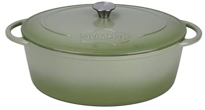 MENASTYL - COCOTTE COLETTE OVALE 9L 36X27CM EN FONTE ÉMAILLÉ VERT - 6020073
