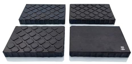 TYGERIX® 4 almohadillas para puente elevador 160 x 120 x 20 mm | Producto italiano | Almohadillas universales de goma maciza de alta resistencia | Para puentes elevadores de tijeras como Corghi,