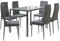 Vicco Set de Mesa de Comedor Grand, Gris, 120 x 75 cm Juego de 6