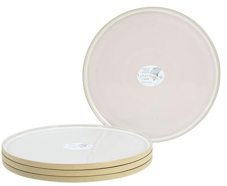 CreaTable, 21657, Serie Futuro, 4-teiliges Geschirrset, Speiseteller Set aus Steinzeug, spülmaschinen- und mikrowellengeeignet, Made in Portugal