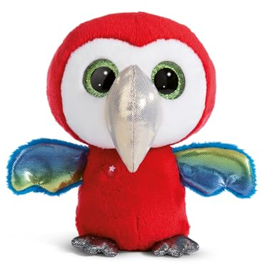 NICI GLUBSCHIS Papagei Pelotti 15cm - Schlenkernder Kuscheltier Ara mit großen Glitzeraugen - 49293