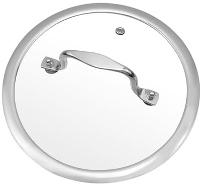 HEVSTIL 8 Inch Tempered Glass Lid Pan Lid for Frying Pan Glass Lid with Stainless Steel Handle Pan Lid Glass Vented Skillet Cover for Frying Pan Lodge Cast Iron Skillet, ST1973