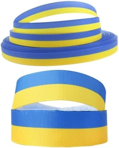 2 x gelb-blaue Schleifenbänder, 9 mm/25 mm, 4,5 m, blaue und gelbe Bänder, ukrainische Flagge, handgefertigt, geeignet für die Herstellung einiger handgefertigter Bastelarbeiten (9 mm) Stoffbänder