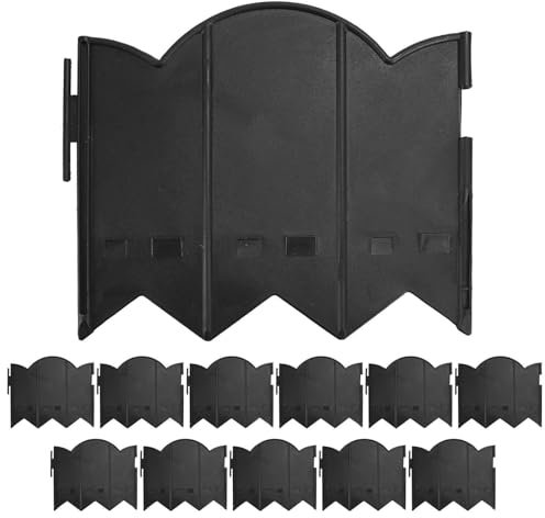 GEEZY Lawn Edging Border Flowerbed Lawn Pathway Weatherproof Hammer in Garden Edging Border Easy to Install Patio Fencing Landscaping Pack of 15