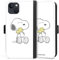 DeinDesign Klapphülle kompatibel mit Apple iPhone 13 Handyhülle aus Kunst Leder schwarz Flip Case Peanuts Snoopy Liebe