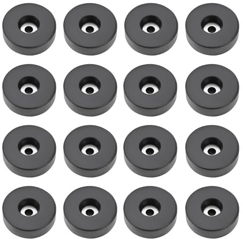 Be In Your Mind 16pcs Speaker Rubber Feet Furniture Rubber Foot Pads 38x11.5mm Round Rubber Feet for Subwoofer Speaker Road Case Furniture Feet, Black