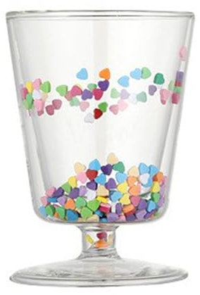 NNXHWY Lot de 2 Tasses à Café en Verre à Double Paroi, Tasses à Café à Paillettes Transparentes de 250 Ml, Tasse à Sable Mouvant Esthétique avec Poignées, Tasses en Verre Transparent Isolées(Cœur)