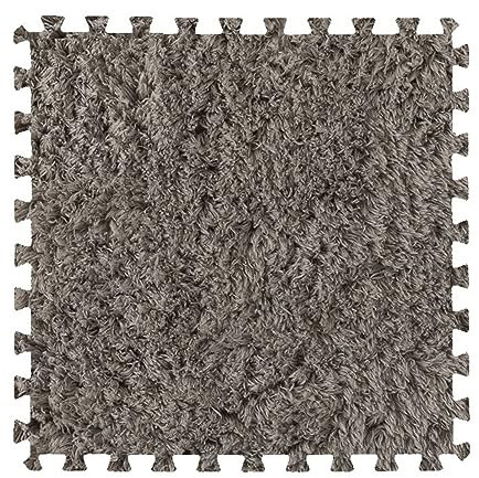 48 Stück Ineinander Greifende Teppichfliesen, Plüschschaum-Bodenmatten Für Hartholzböden, Flächenteppiche, Spielzimmer, Schlafzimmer, Wohnzimmer, 30,5 X 30,5 Cm (Grau 30,5 X 30,5 X 0,6 Cm)