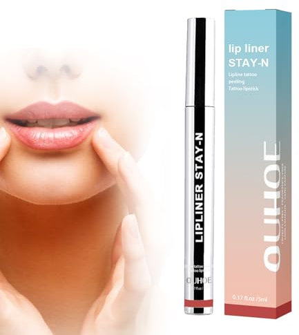 Qxdohw Lip Liner Stay-n Peel Off Tattoo,Long Lasting Tattoo - Peel-Off Lip Liner,lip Contour Pencil, Waterproof & Long Lasting Plumps Up Lip Colour Lip Liner, Waterproof & Long Lasting