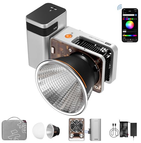 ZHIYUN Molus X60 RGB Combo 60W COB Video Light, LED Camera Light, Bi-Color 2700K-6500K CRI 95 TLCI 98 w/Grip Battery, APP Control 15 Scenes for Video Recording/Ritratto Shooting/TVC
