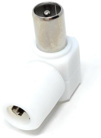 DRUT 1pcs. Right Angle RF TV Coax Plug Adapter for TV Aerial Antenna Cables - Screw Connection, No Soldering Required