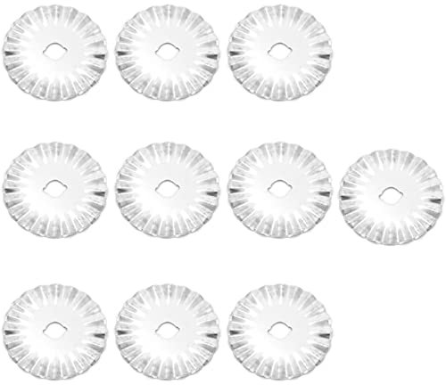 Respicefinem 45 mm Zacken-Rotationsklinge 10 Stück 45 mm Rollschneiderklingen Zackenklingen Zackenschere für Leder Stoffschneider Papier Spitzenarbeiten Nähwerkzeuge