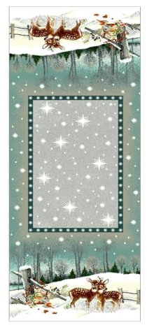 IL MAGGIOLINO | Dekorativer Weihnachten Tischläufer 100x40 cm, Gobelin-Stoff Kitz-Muster, Made in Italy