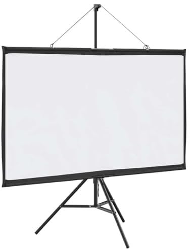 vidaxl projection screen/tripod stand - 60 inch 16:9 matte white polyester foldable/moveable display for home theater/classroom/conference presentations