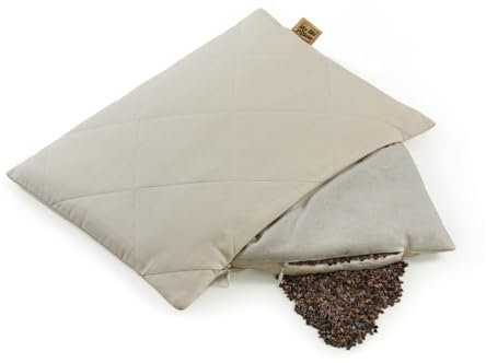 MinkovHOME Oreiller Sarrasin Bio, Confort Cervical, Taie en Coton Doux, Respirant, Ergonomique, Coussin Naturel, 30 x 40 cm