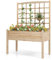 HOMASIS Lit de Jardin Surélevé en Bois avec Treillis, Jardinière d’Intérieur Extérieur sur Pieds avec Trous de Drainage, Bac à Plantes pour Plantes Grimpantes, Légumes, Fleurs, Herbes, 119x60x117cm
