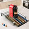 Myiosus Coffee Pod Storage Drawer, Coffee Pod Holder - 60 Coffee Capsules Holder with Tempered Glass Top, Non-Slip, Space-Saving Coffee Machine Pod Drawer Organiser for Counter, Black