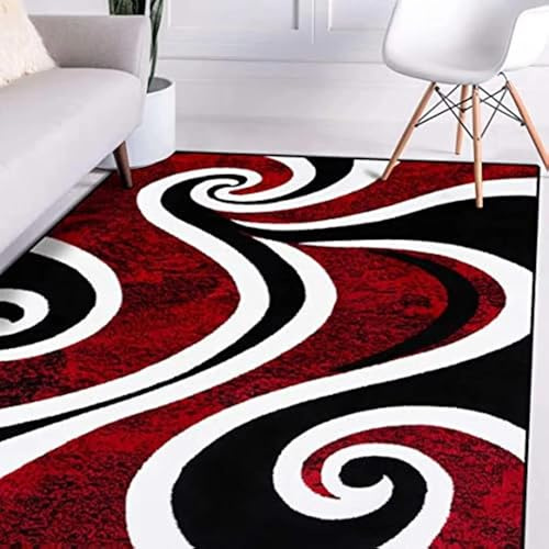JGGXHM Teppich mit modernem Wirbel-Design für Wohnzimmer, luxuriöse Heimdekoration, Sofa, Tisch, große Teppiche, Schlafzimmer, Kinderspielmatte, 70x100cm