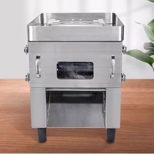 TT-YEC Commercial Tabletop Stainless Steel Electric Meat Slicer, Food Slicer, Detachable Knife, 850W Cooked Meat Cutting Machine, Suitable for Ribs, Chicken