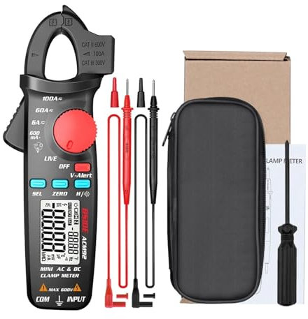 Digital Clamp Meter 1mA Accuracy Ammeter Pliers True RMS DC AC 100A Professional Multimeter Car Current Voltmeter Tester(ACM92)