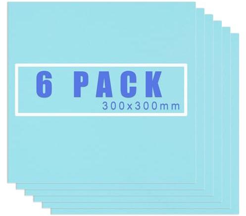Mindmed 6 Stück Sublimierte MDF-Platten aus Hartholz, blank, blau, 30 x 30 cm, 3 mm, geeignet für individuelle Untersetzer, Bilderrahmen, geeignet für Schneidemaschinen, DIY-Projekte
