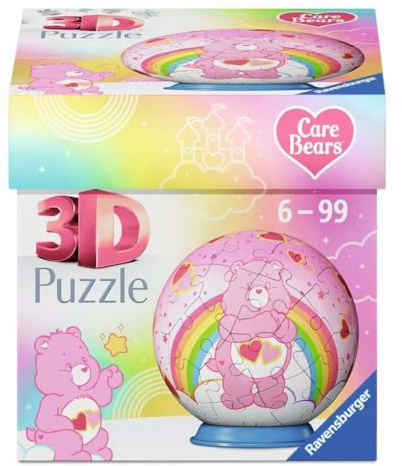 Ravensburger 3D Puzzle 12008072 - Puzzle-Ball Care Bears Love-a-Lot Bear - Für Kinder ab 6 Jahren