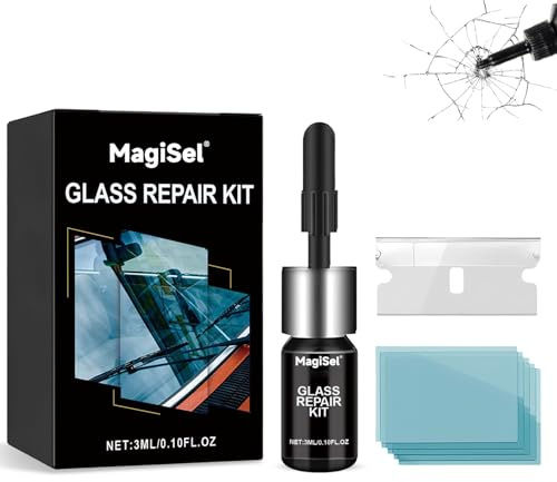 MagiSel Steinschlag reparaturset windschutzscheibe, Windshield Repair kit, Windschutzscheibe reparaturset Glas Reparatur Set, Glas Reparatur Set Zur Reparaturs Langer Rissen, Löchern, Rissen